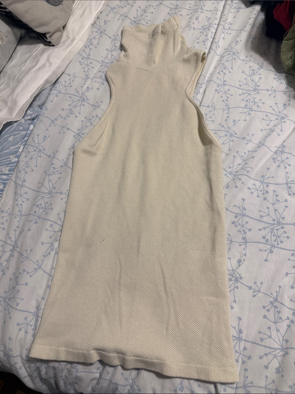 Free People Cream High Neck Sleeveless Tank
